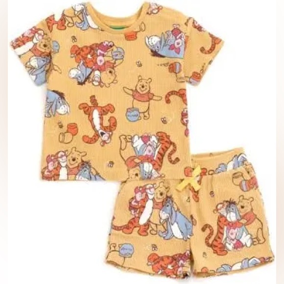 Disney Other - Disney Winnie the Pooh Toddler Boys Waffle Knit T-Shirt and Shorts